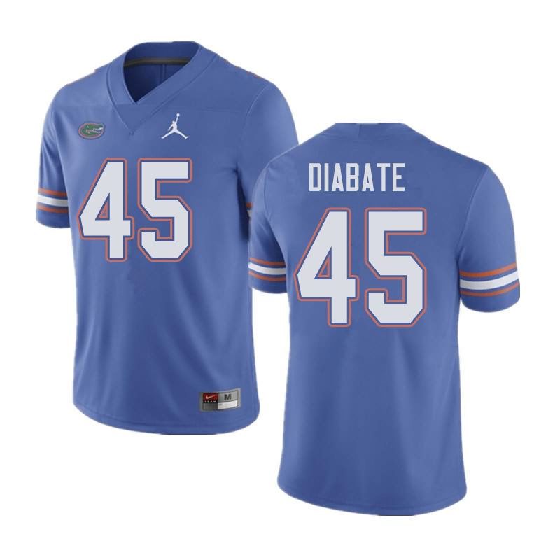 Men's NCAA Florida Gators Mohamoud Diabate #45 Stitched Authentic Jordan Brand Blue College Football Jersey PHQ3465GQ